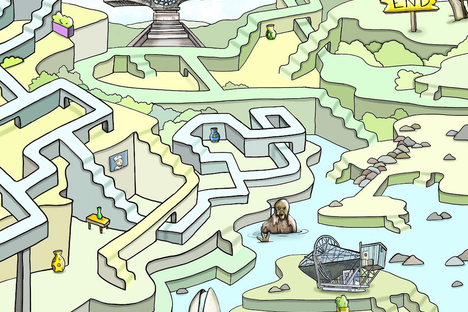 All of the Atlas Obscura Easter eggs in the maze PDF are clickable. 