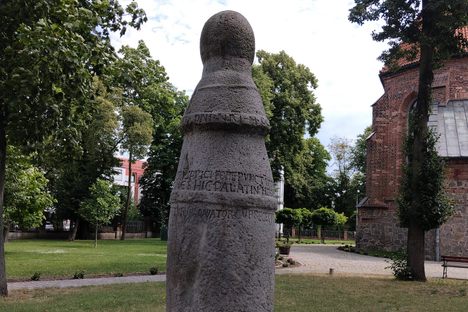 Milepost adjacent St. Bartholomew’s Church