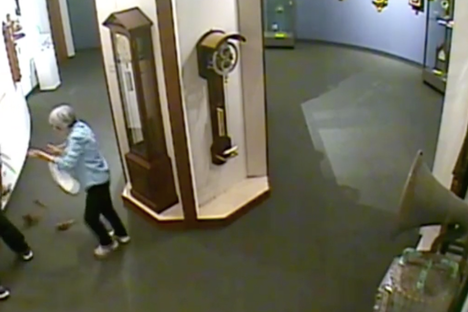 Watch A Museum Visitor Touch and Destroy a Priceless Clock