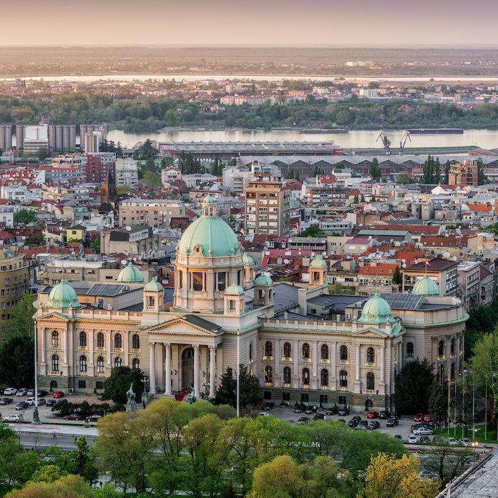 Aerial view of Belgrade, Serbia