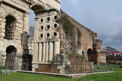 The tomb of Marcus Vergilius Eurysaces, the baker.