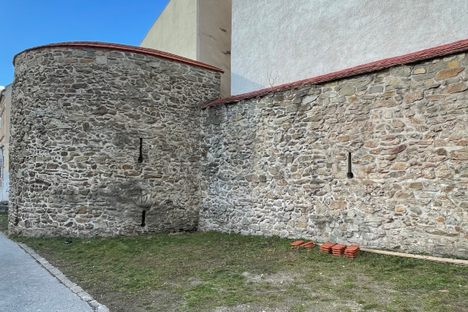 Some wall is still standing, like The Cajovskeho Bastion on Krmanova Street