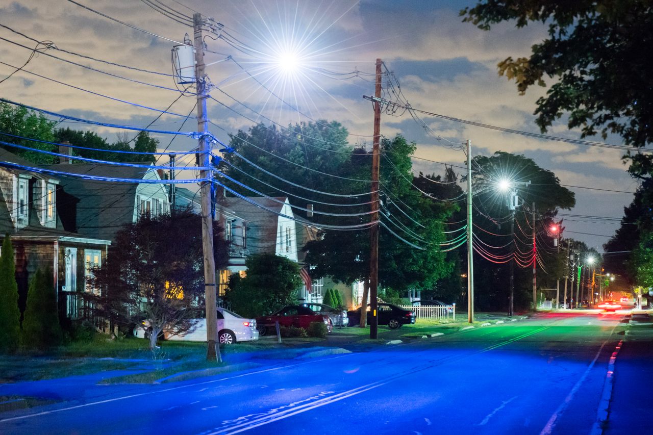 In the summer of 2016, the artist Dan Borelli changed the colors of the streetlights in Ashland, Massachusetts, to reflect underground concentrations of toxic chemicals.