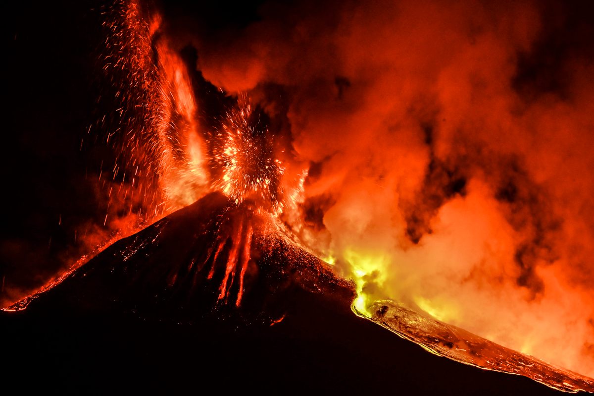 The fireworks are spectactular, but present little risk to the many people living below.