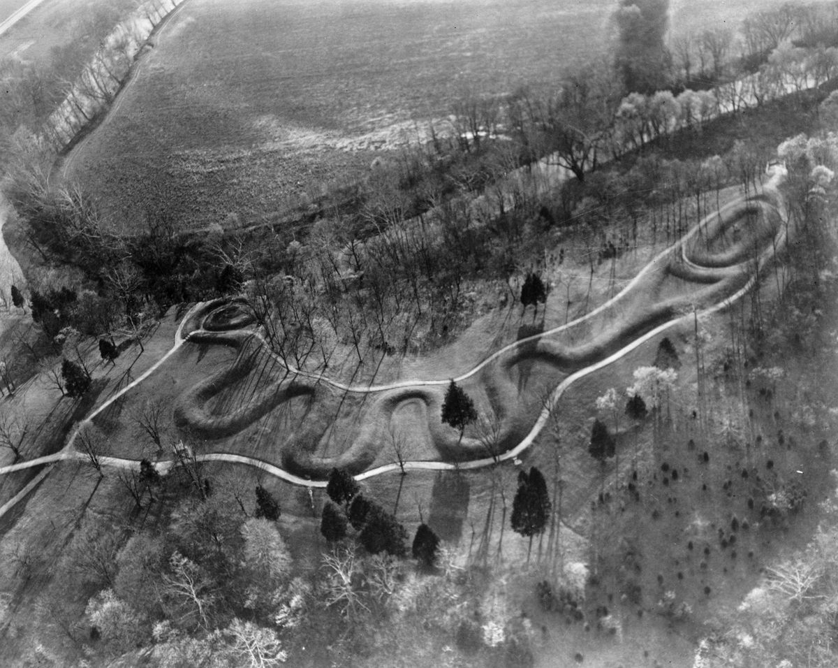 The Serpent Mound in Adams County, Ohio.
