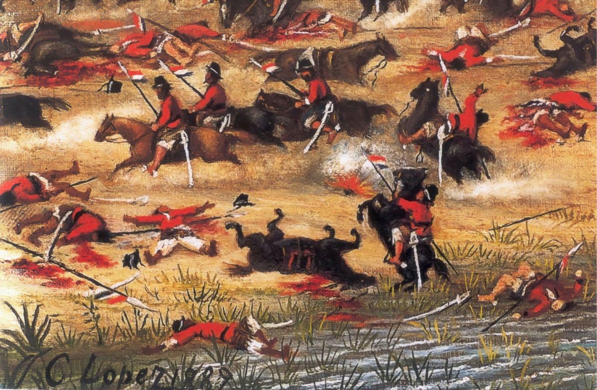 Detail of a painting of the Battle of Tuyutí, which targeted the Triple Alliance during the Paraguayan War.