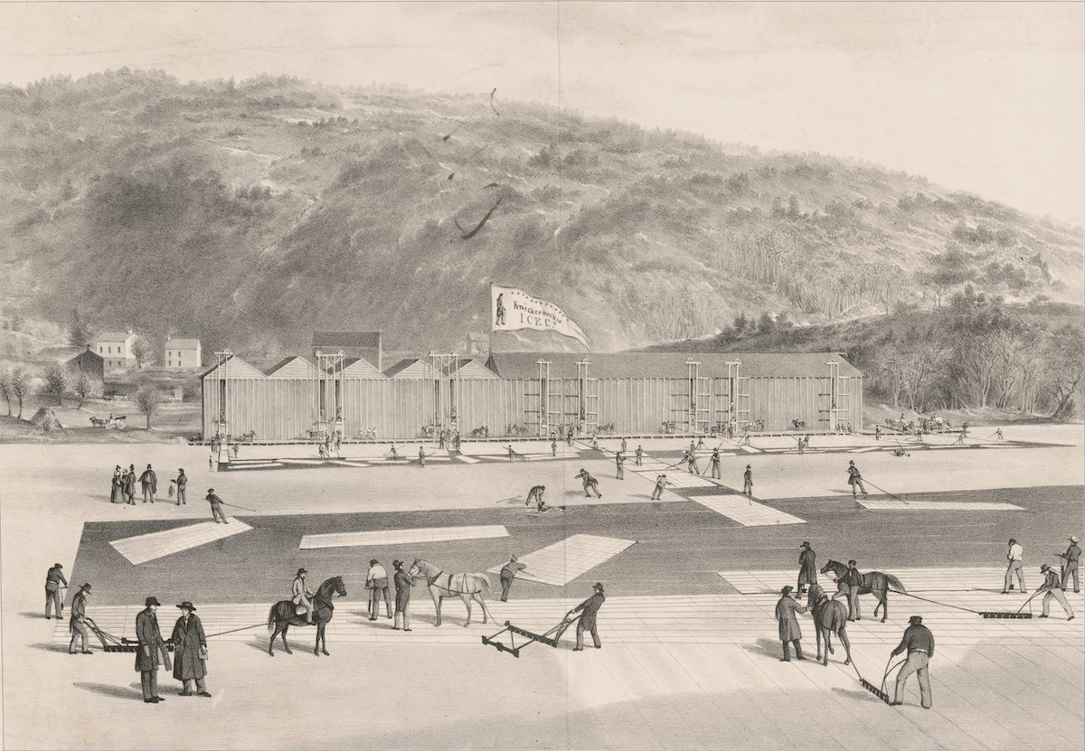 Cutting ice from Rockland Lake, New York, c. 1846.