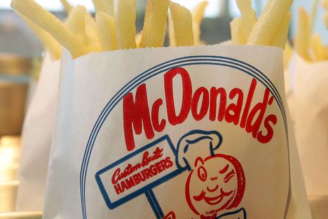 Early McDonald's fries came in a package featuring "Speedee," a mascot named after the restaurant's "speedee" service system.