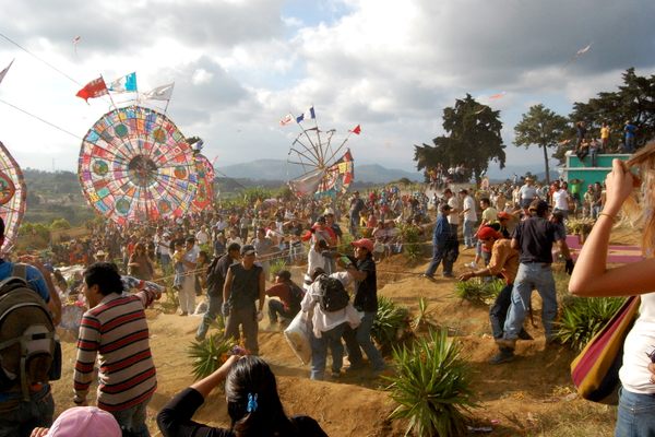Giant kites flown during the festival.