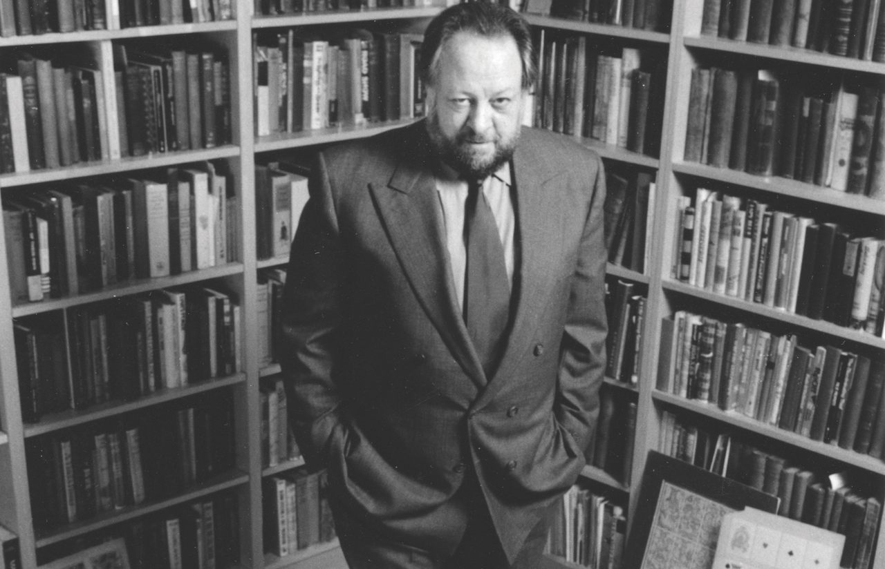 Ricky Jay in his library.