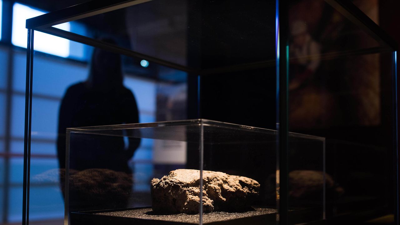 Visitors can view a slice of the fatberg from behind two layers of protective glass.