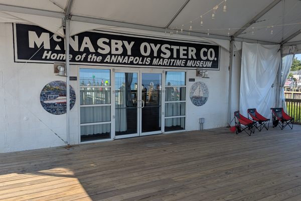 Rear deck and back door to the Annapolis Maritime Museum 