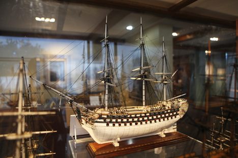 These tiny models can include dozens of cannons on a single side.