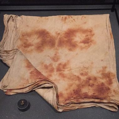 Cloth displaying the bloodstains of King Gustavus Adolphus.