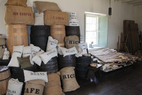 Food staples were imported and furs were exported