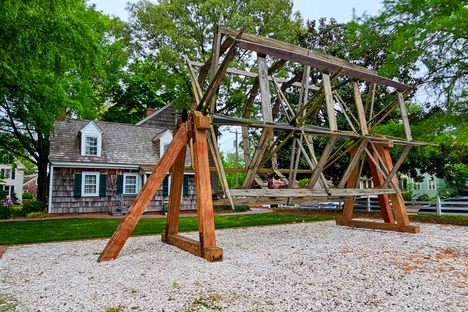 The menhaden fishing net reel that was vital to Lewes's maritime history.