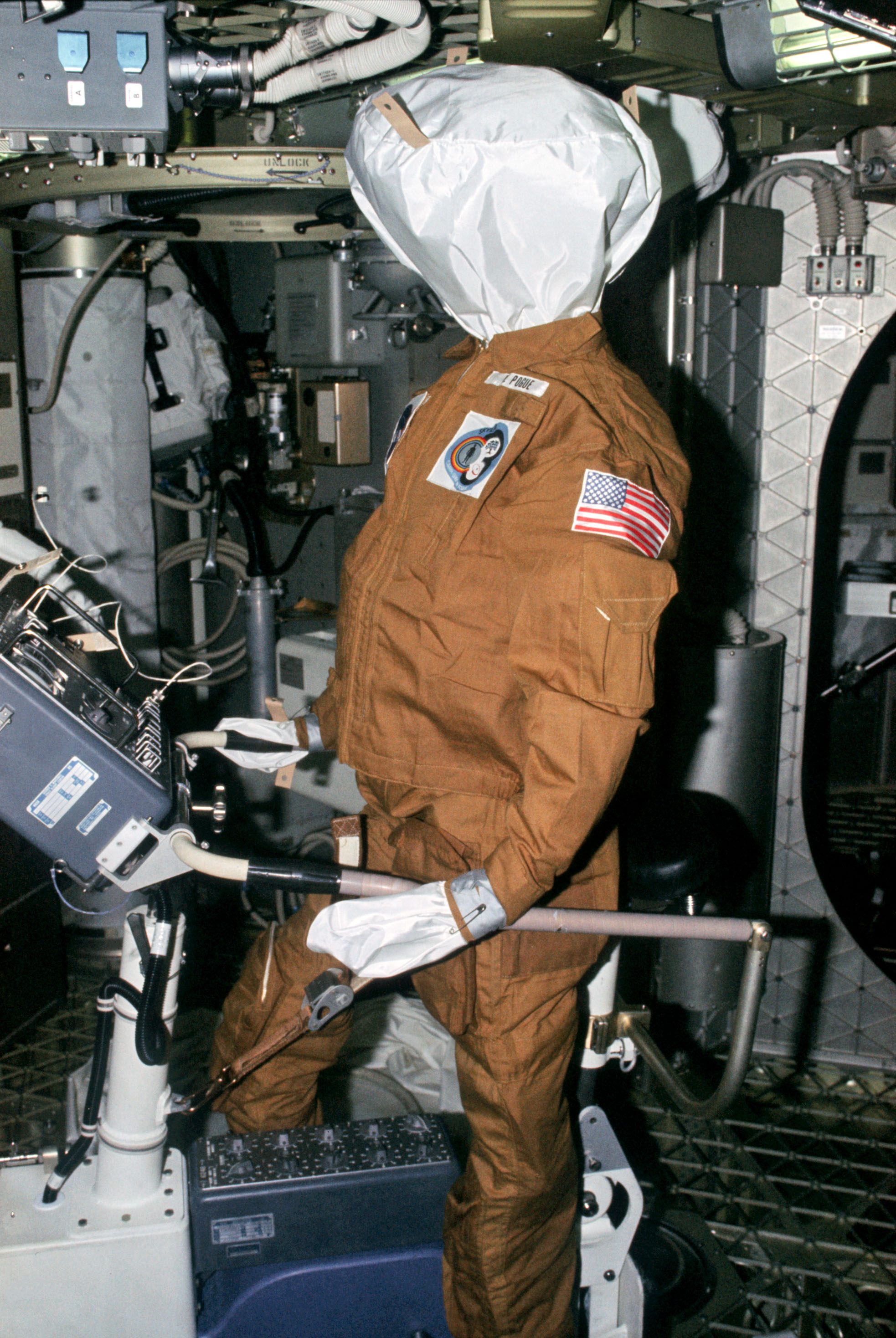 The Pogue dummy, one of three left for the Skylab 4 crew by the Skylab 3 crew.