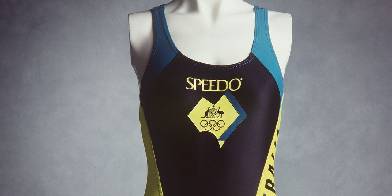 An Australian Olympic team swimsuit from the 1992 Barcelona Olympic games. 