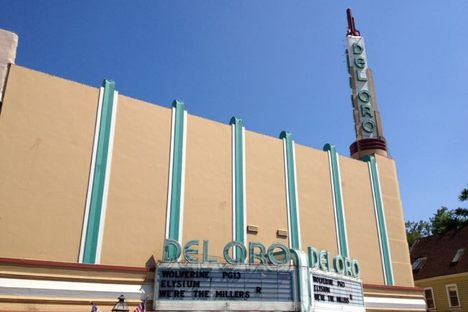 Del Oro theatre's art deco spire.