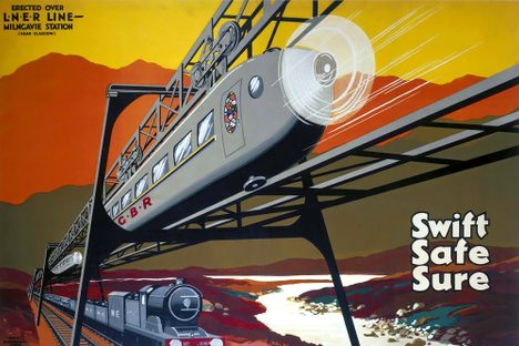Advertisement for the Bennie Railplane, c. 1928
