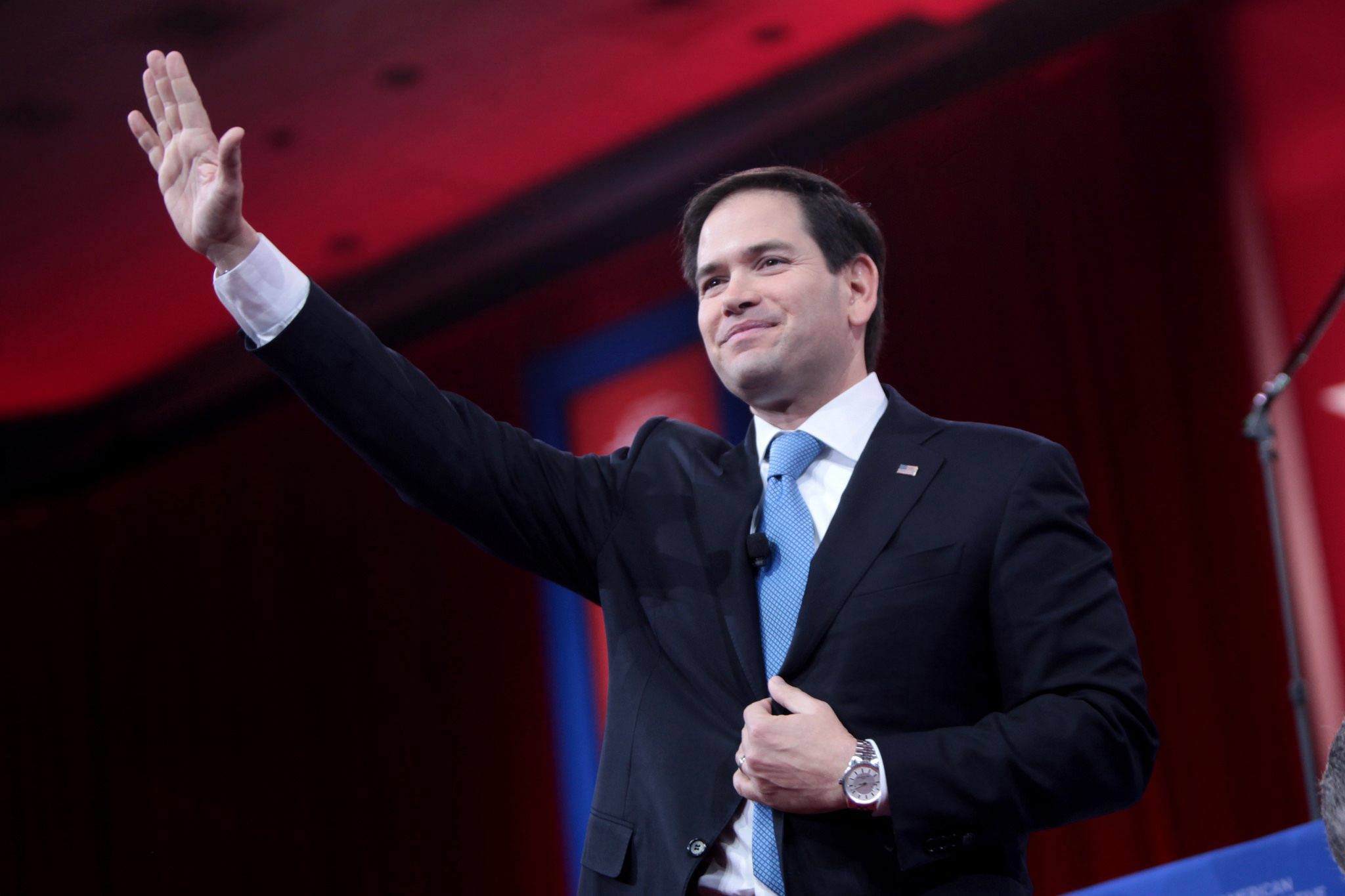 Senator Marco Rubio, waving down an Uber?