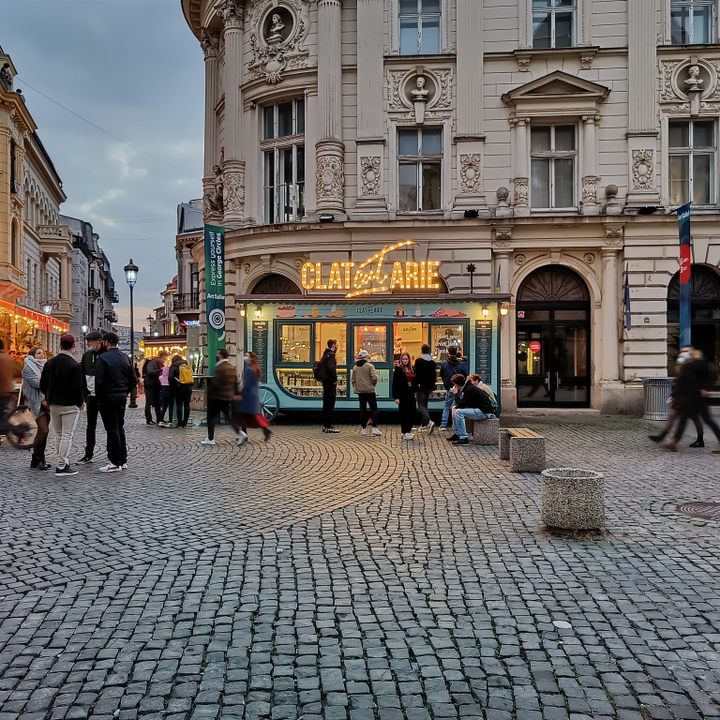 Street scene in  Bucharest.
