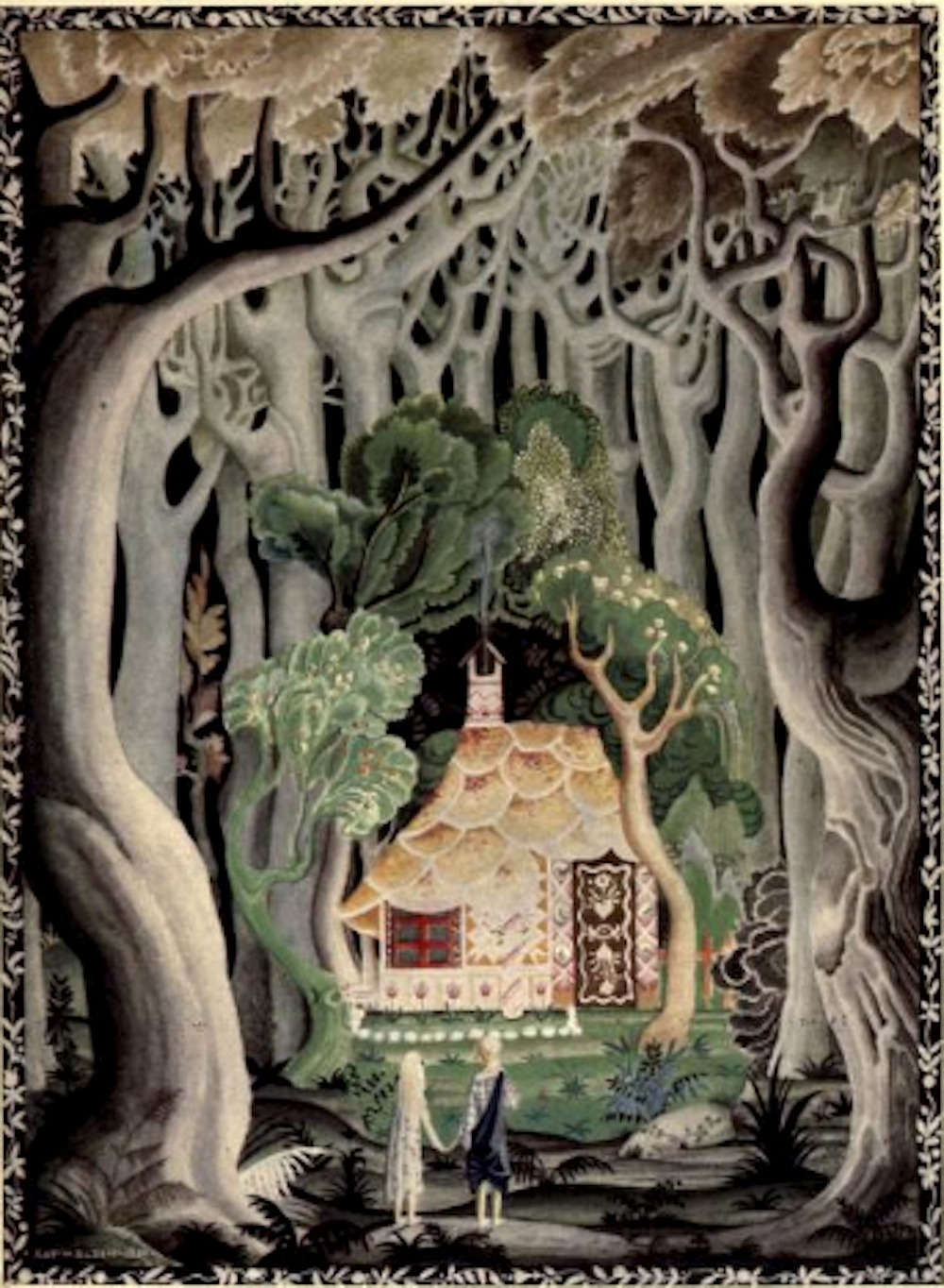 In Kay Neilsen's illustration of <em>Hansel and Gretel</em>, the forest feels unknown and unknowable.