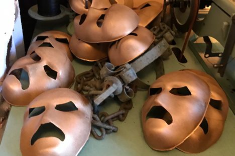 Masks for Ars Minerva's production of Ifigenia.