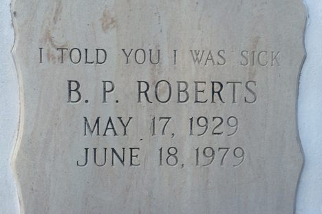 B. P. Roberts' tombstone.