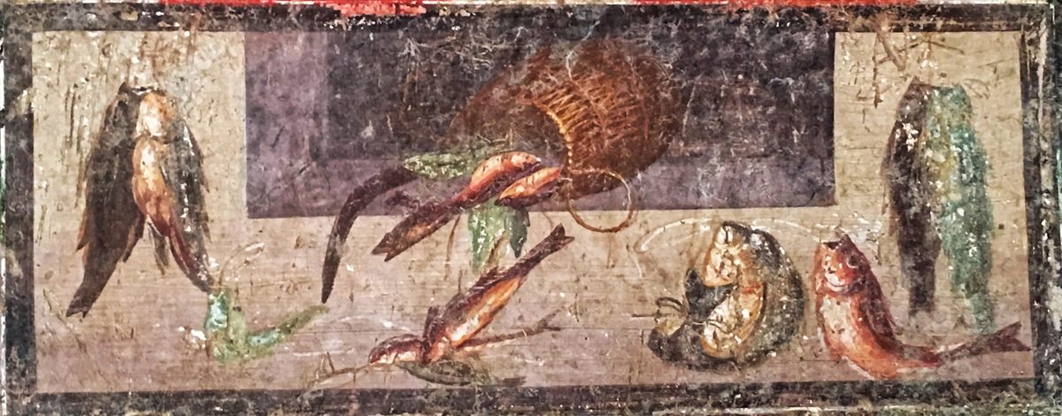A fresco at Casa dei Vettii, a luxurious home in Pompeii.