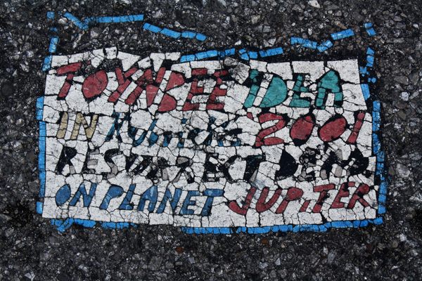 A Toynbee Tile in St. Louis, Missouri. 