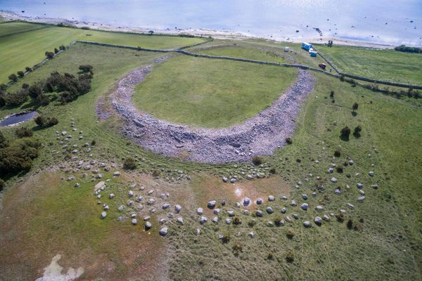 Aerial view of the Sandby borg ringfort.