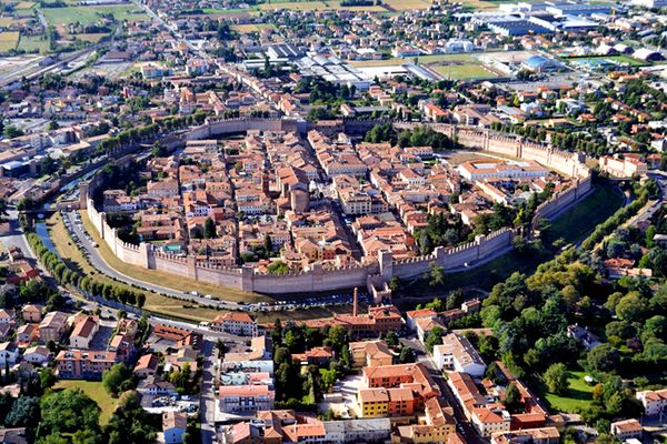 The walls of Cittadella from above