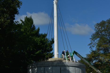 The mast stands in section 24 of Arlington National Cemetery.