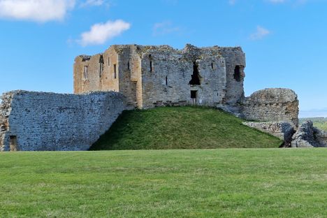 From inside the defensive walls.