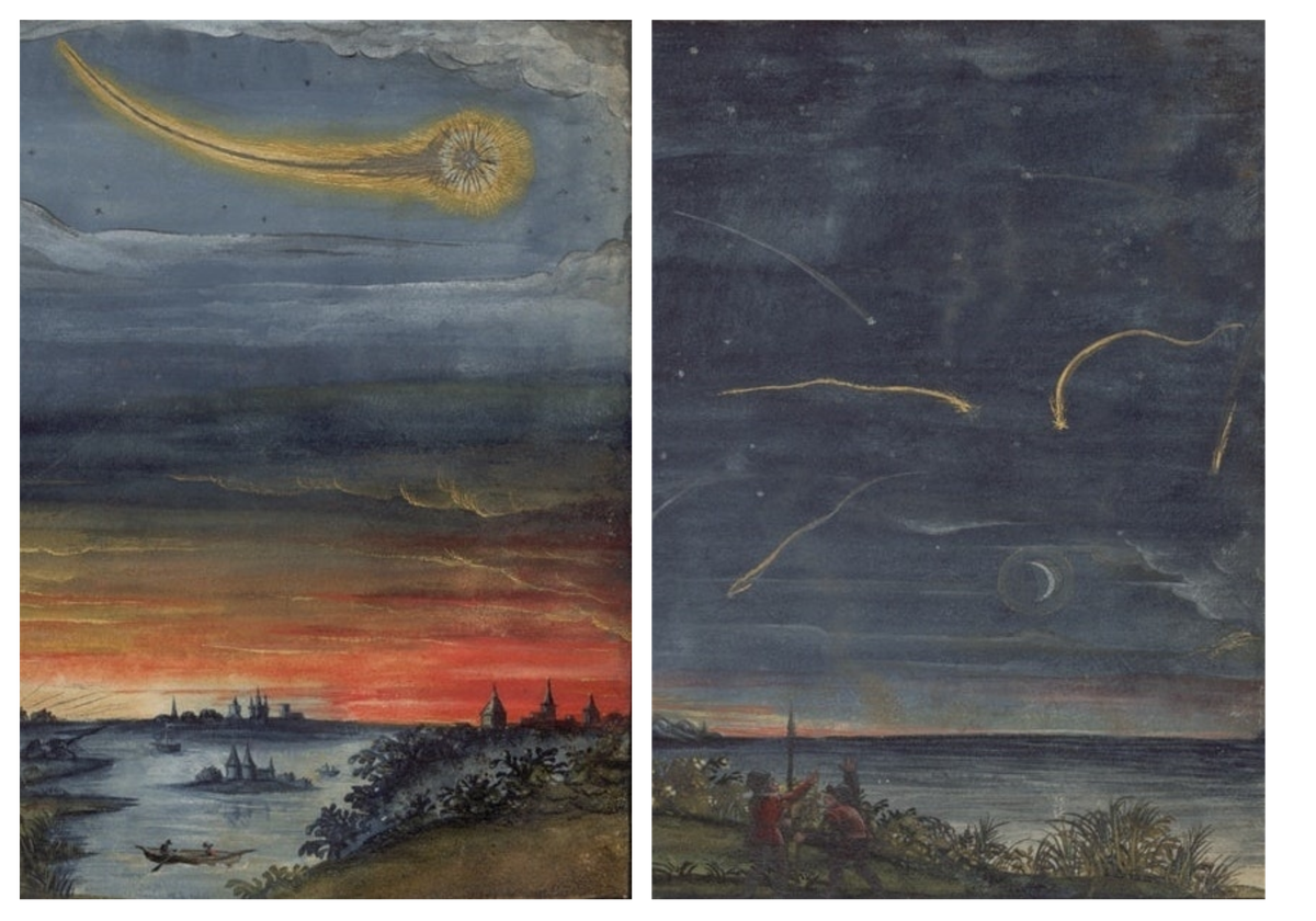 Some lit the sky in one, bright trail; others were depicted as several squiggles.