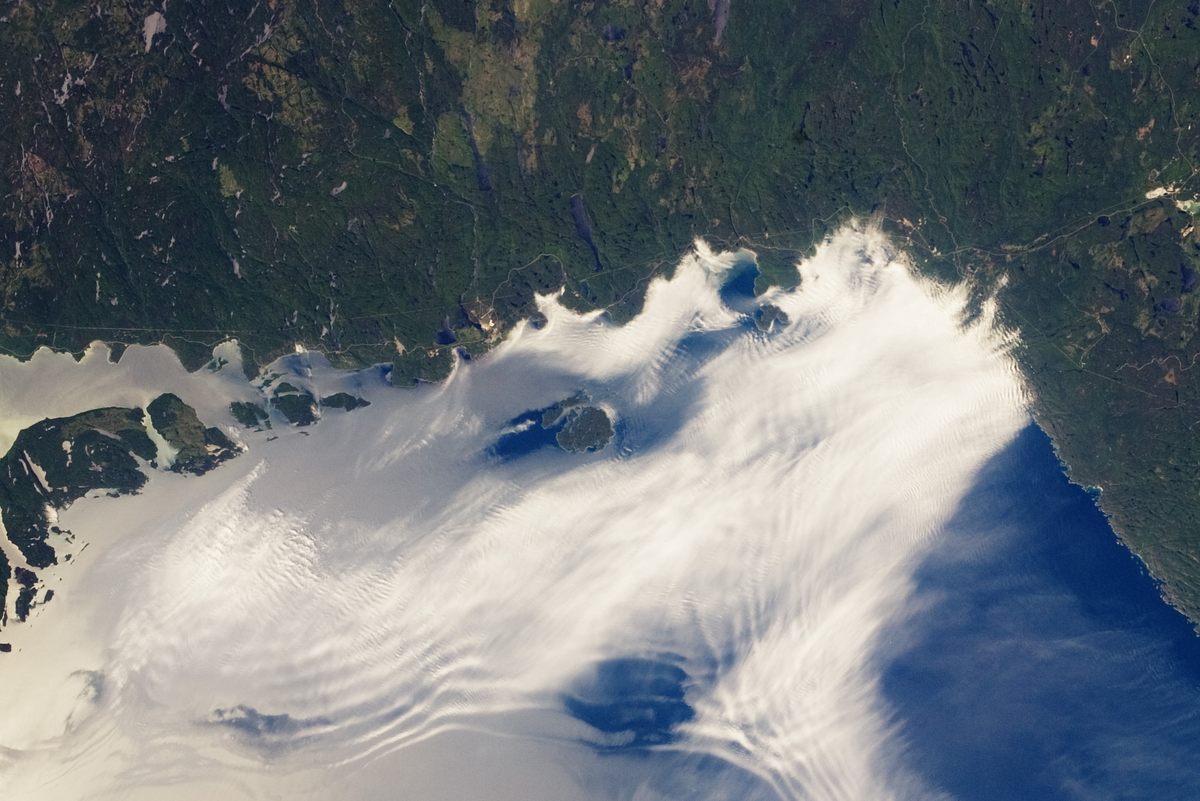 Seen from the International Space Station, Lake Superior's Slate Islands (at center of image) are less than 10 miles from the Ontario mainland.