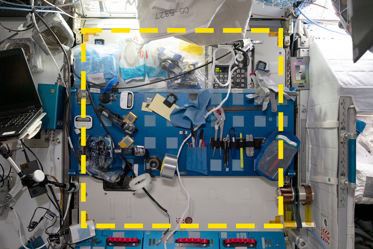 In the SQuARE experiment, archaeologists trained International Space Station astronauts how to document the ISS using standard archaeological methods, including creating square-meter study areas.