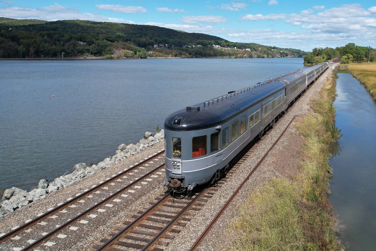 The historic New York Central Railroad cars were once part of the 