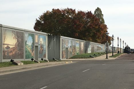 Floodwall murals.