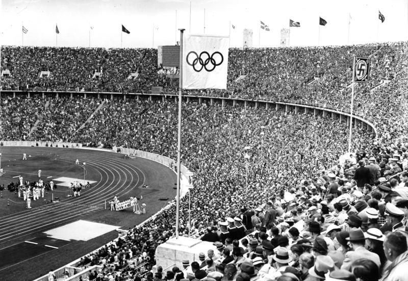 Inside the Olympic stadium