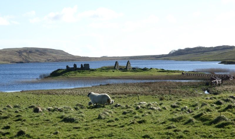 The ruins at Finlaggan today.