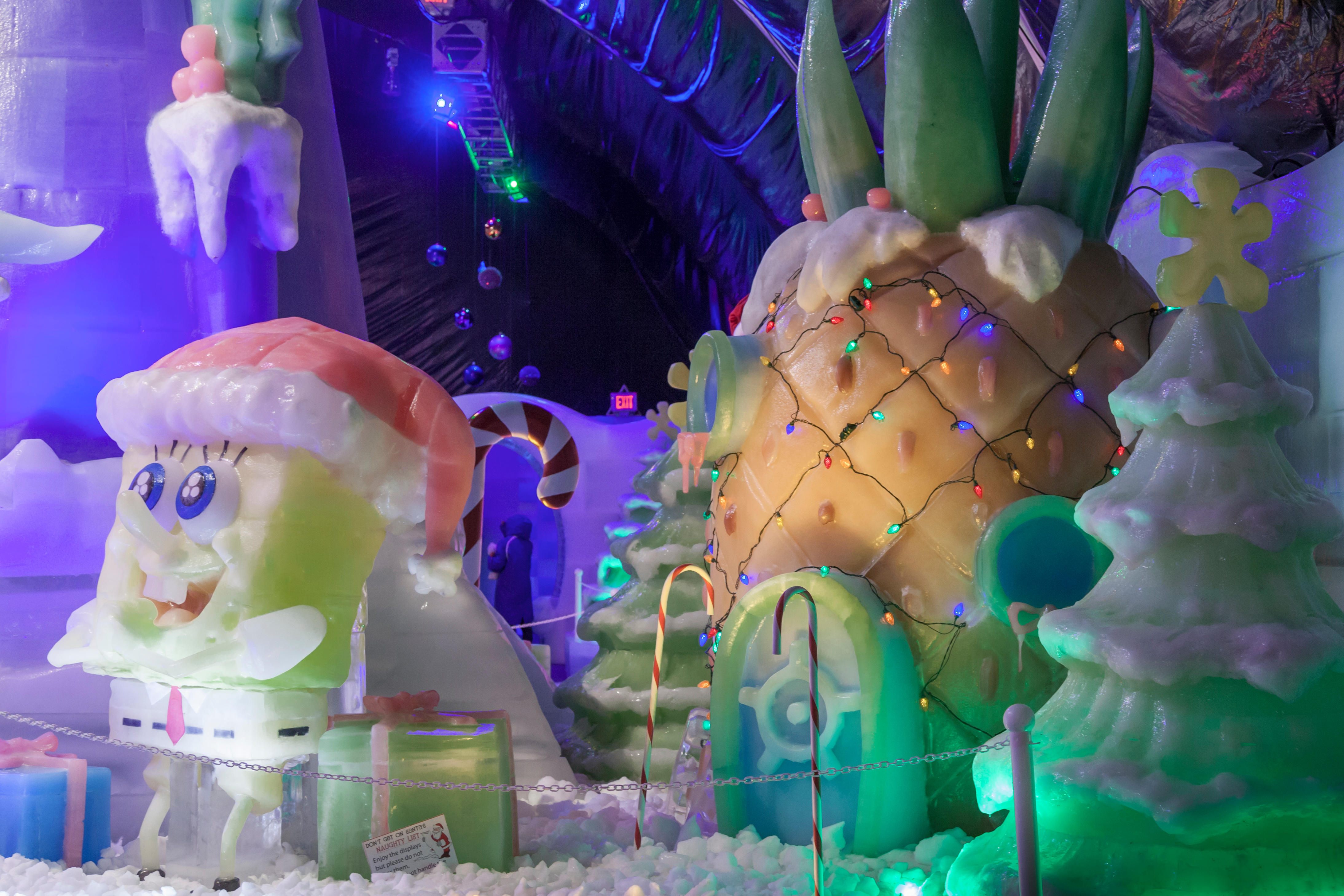 ICE LAND sculptures at Moody Gardens.