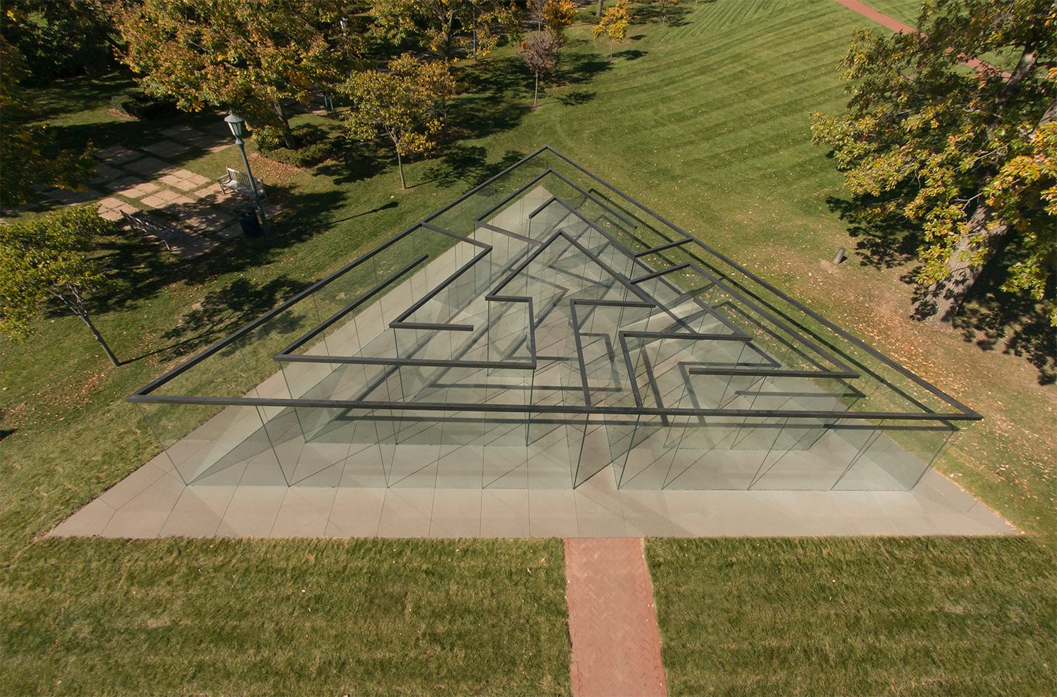 Glass Labyrinth at the Nelson-Atkins Museum of Art, Kansas City, Missouri.