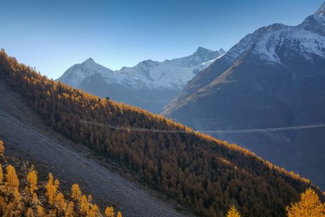 The Europabrücke in Switzerland, now the world's longest pedestrian suspension bridge.