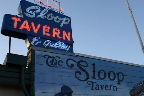The iconic Sloop Tavern exterior.