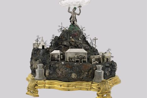 A handstein, circa 1740 from Hungary, in the German Mining Museum in Bochum.
