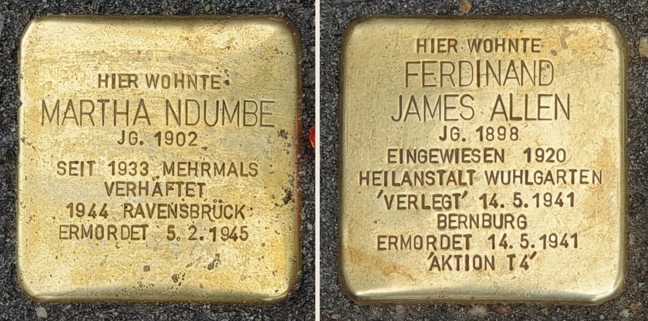 These Stolpersteine, or “stumbling stones,” were laid in Berlin this year to honor two Afro-Germans murdered by the Nazis.