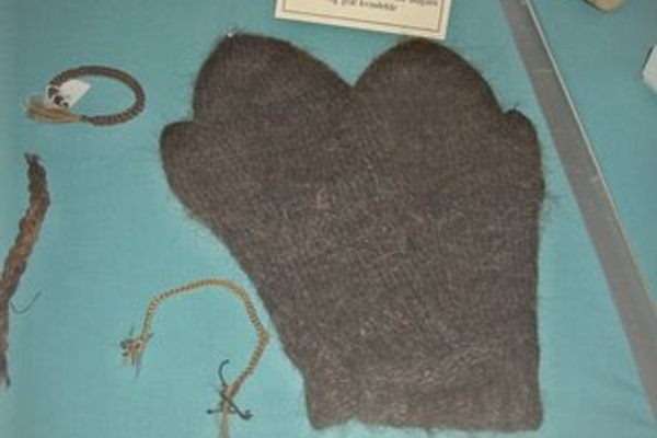 Mittens made from human hair.
