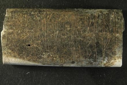Researchers believe the inscription on this plate once spelled the word "Tobi," a Viking name.